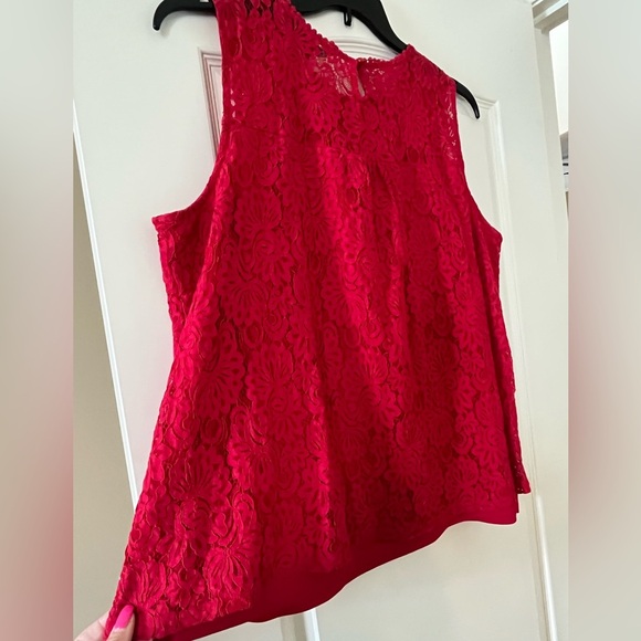 Zac & Rachel Elegant Red Lace Sleeveless Top Women’s size 2X - Picture 3 of 12